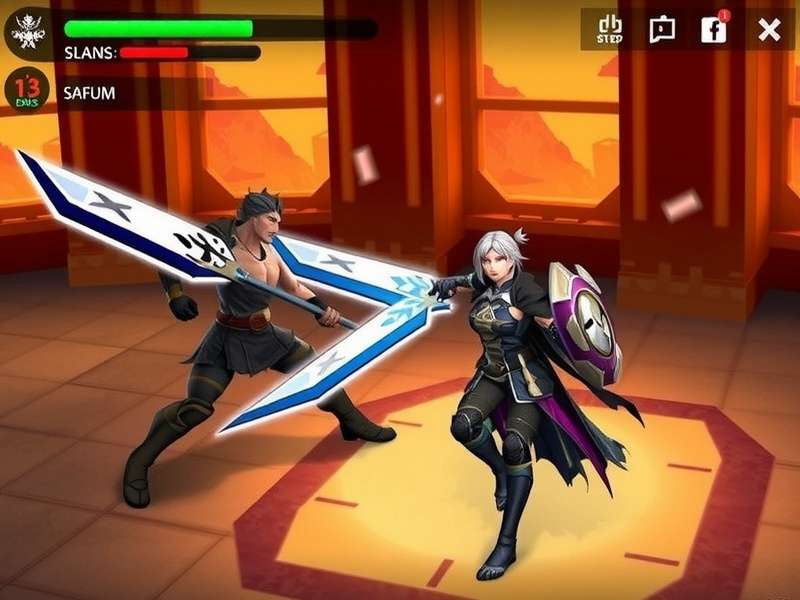 Gyrating Blade Titans gameplay screenshot showing combat mechanics